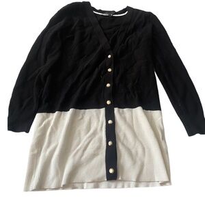 Badass Black & White Cardigan With Gold Buttons By The Limited Sz XS